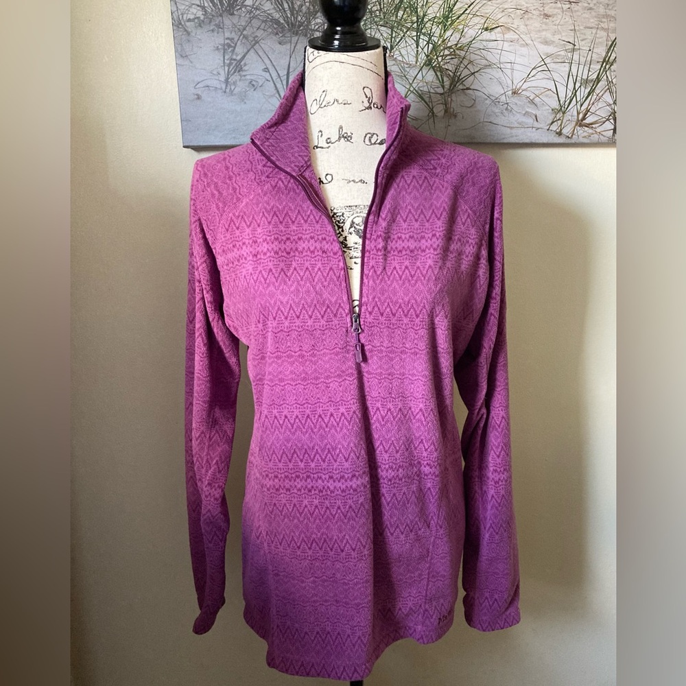 Marmot women’s purple 1/4 zip fleece lightweight pullover, hiking, size large